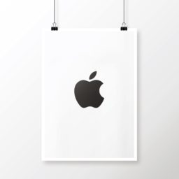 Apple logo black and white cool poster iPad / Air / mini / Pro Wallpaper
