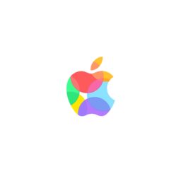 Apple logo colorful white iPad / Air / mini / Pro Wallpaper