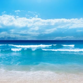 Beach landscape blue iPhone4s Wallpaper