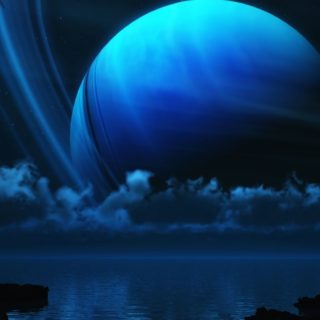 Landscape blue planet iPhone4s Wallpaper