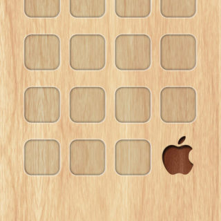 Apple wood shelf iPhone4s Wallpaper