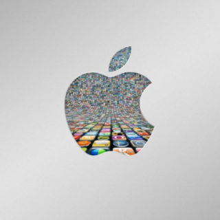 Apple icon silver iPhone4s Wallpaper
