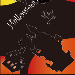Illustration Halloween Orange Black iPhone4s Wallpaper