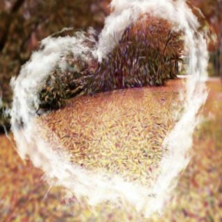 Fallen Leaves Heart iPhone5s / iPhone5c / iPhone5 Wallpaper