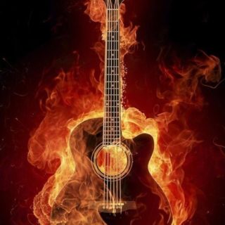 Cool acoustic guitar red iPhone5s / iPhone5c / iPhone5 Wallpaper