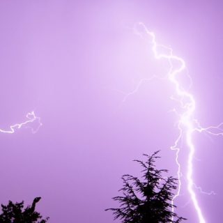 Landscape lightning purple iPhone5s / iPhone5c / iPhone5 Wallpaper