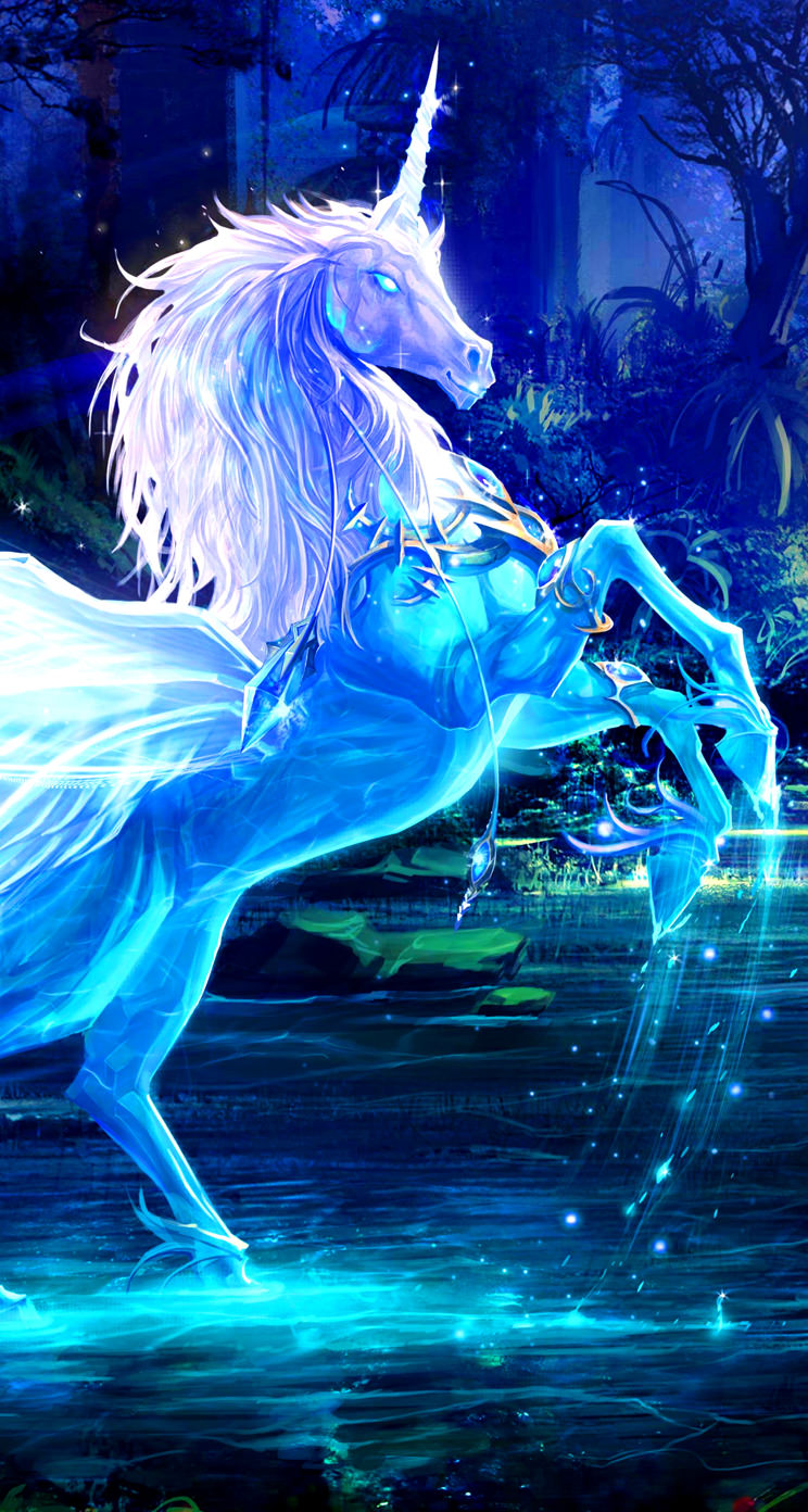 Character Unicorn blue | wallpaper.sc iPhone5s,SE