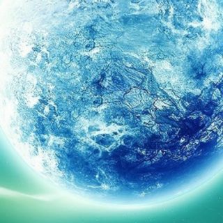Blue-green planet illustration iPhone5s / iPhone5c / iPhone5 Wallpaper