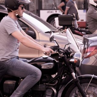 Cool man rides bike iPhone5s / iPhone5c / iPhone5 Wallpaper