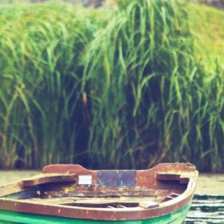 Natural green blur boat iPhone5s / iPhone5c / iPhone5 Wallpaper