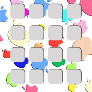 Embossed cute shelf apple colorful iPhone5s / iPhone5c / iPhone5 Wallpaper