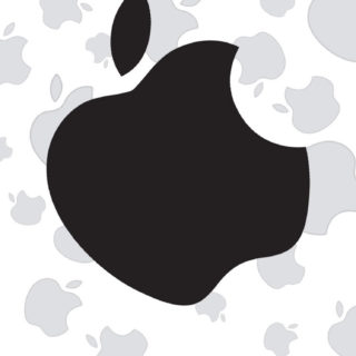 monotone monochrome cute apple logo iPhone5s / iPhone5c / iPhone5 Wallpaper