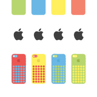 colorful cute white iPhoneapple iPhone5s / iPhone5c / iPhone5 Wallpaper