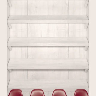 shelf  red  chair wood iPhone5s / iPhone5c / iPhone5 Wallpaper