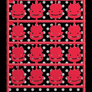 Dot red and black shelf character Oni iPhone5s / iPhone5c / iPhone5 Wallpaper