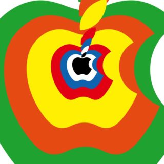 Apple logo yellow orange green iPhone5s / iPhone5c / iPhone5 Wallpaper