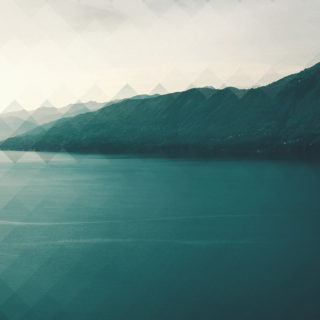 Landscape lake mountain blue green iPhone5s / iPhone5c / iPhone5 Wallpaper