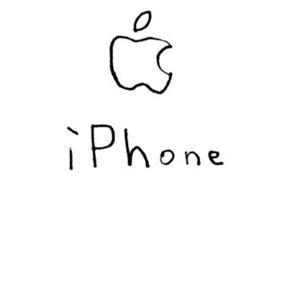 Illustrations Apple logo iPhone white iPhone5s / iPhone5c / iPhone5 Wallpaper