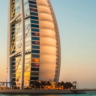 Landscape sea Hotel BURJ AL ARAB Dubai iPhone5s / iPhone5c / iPhone5 Wallpaper