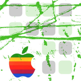 Apple logo shelf green colorful iPhone5s / iPhone5c / iPhone5 Wallpaper