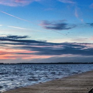 Landscape pier sea sunset iPhone5s / iPhone5c / iPhone5 Wallpaper