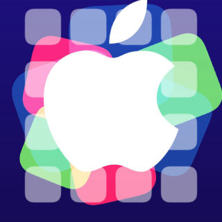 Apple logo events cool shelf purple colorful iPhone5s / iPhone5c / iPhone5 Wallpaper