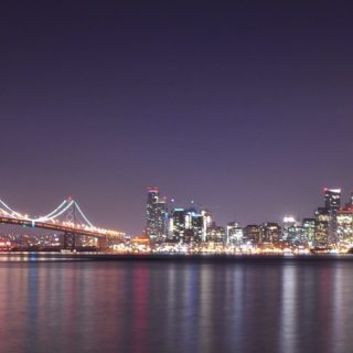 Landscape night view harbor iPhone5s / iPhone5c / iPhone5 Wallpaper