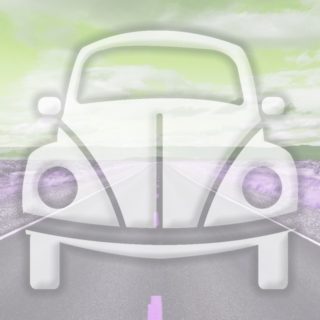 Landscape car road Yellow green iPhone5s / iPhone5c / iPhone5 Wallpaper