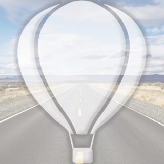 Landscape road balloon Blue iPhone5s / iPhone5c / iPhone5 Wallpaper