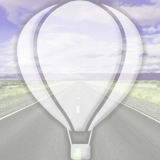 Landscape road balloon Purple iPhone5s / iPhone5c / iPhone5 Wallpaper