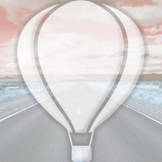 Landscape road balloon orange iPhone5s / iPhone5c / iPhone5 Wallpaper