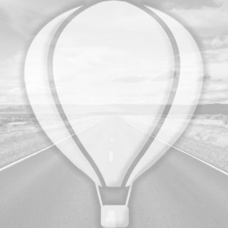 Landscape road balloon Gray iPhone5s / iPhone5c / iPhone5 Wallpaper