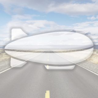 Landscape road airship Blue iPhone5s / iPhone5c / iPhone5 Wallpaper