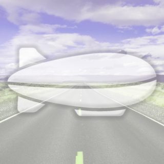 Landscape road airship Purple iPhone5s / iPhone5c / iPhone5 Wallpaper