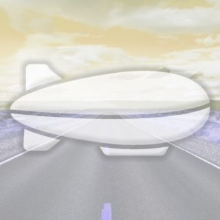 Landscape road airship yellow iPhone5s / iPhone5c / iPhone5 Wallpaper