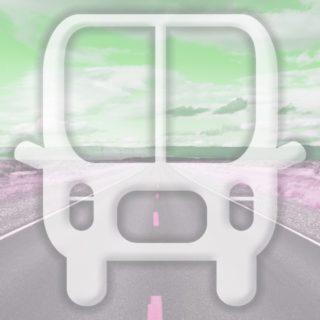 Landscape road bus Green iPhone5s / iPhone5c / iPhone5 Wallpaper