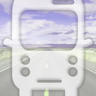 Landscape road bus Purple iPhone5s / iPhone5c / iPhone5 Wallpaper