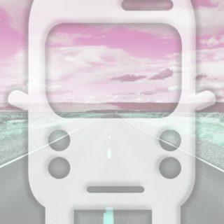 Landscape road bus Red iPhone5s / iPhone5c / iPhone5 Wallpaper