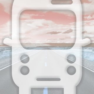 Landscape road bus orange iPhone5s / iPhone5c / iPhone5 Wallpaper