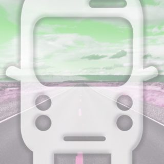 Landscape road bus Green iPhone5s / iPhone5c / iPhone5 Wallpaper