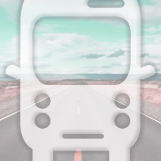 Landscape road bus light blue iPhone5s / iPhone5c / iPhone5 Wallpaper