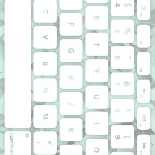 Leaf keyboard Blue-green white iPhone5s / iPhone5c / iPhone5 Wallpaper