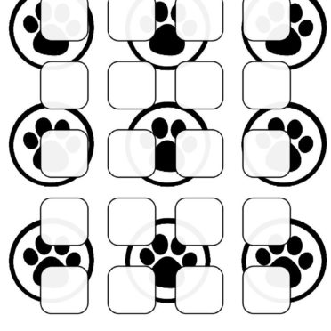 Black-and-white illustrations pattern paws shelf iPhone6s / iPhone6 Wallpaper