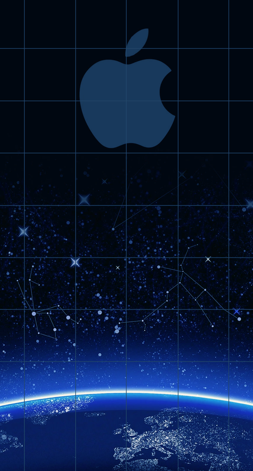 Apple logo shelf cool blue universe | wallpaper.sc iPhone6s
