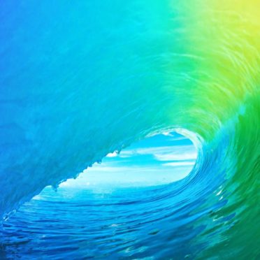 Landscape iOS9 colorful wave iPhone6s / iPhone6 Wallpaper