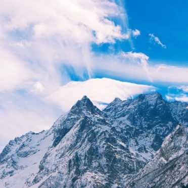 Snowy mountain landscape clouds iPhone6s / iPhone6 Wallpaper