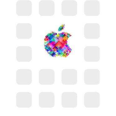 Apple logo colorful shelf white iPhone6s / iPhone6 Wallpaper