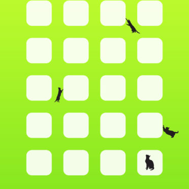 Illustration green cat shelf iPhone6s / iPhone6 Wallpaper