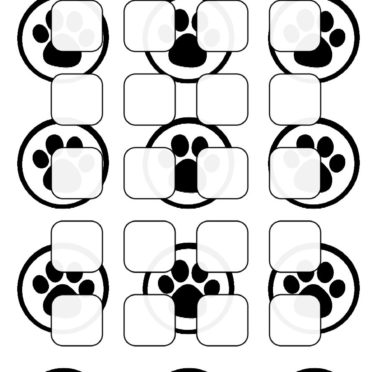 Black-and-white illustrations pattern paws shelf iPhone6s / iPhone6 Wallpaper