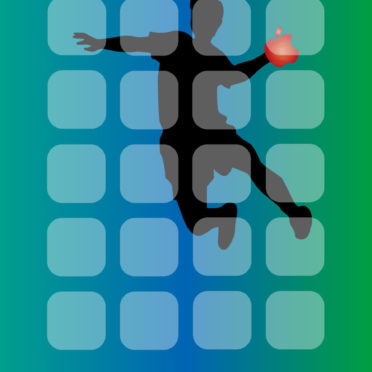 shelf  blue  green  Apple logo handball iPhone6s / iPhone6 Wallpaper